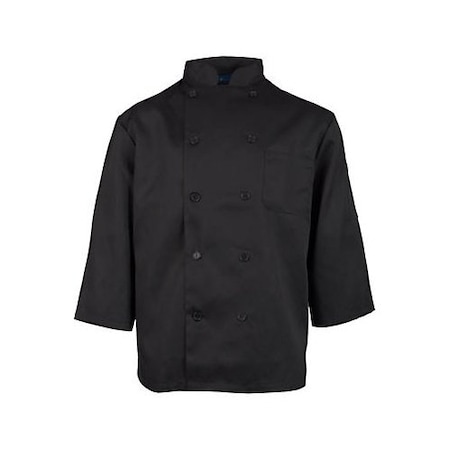 Allpoints Kng 4Xl Black Chef Coat 3/4 Sleeve 16604XL